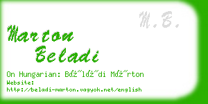 marton beladi business card